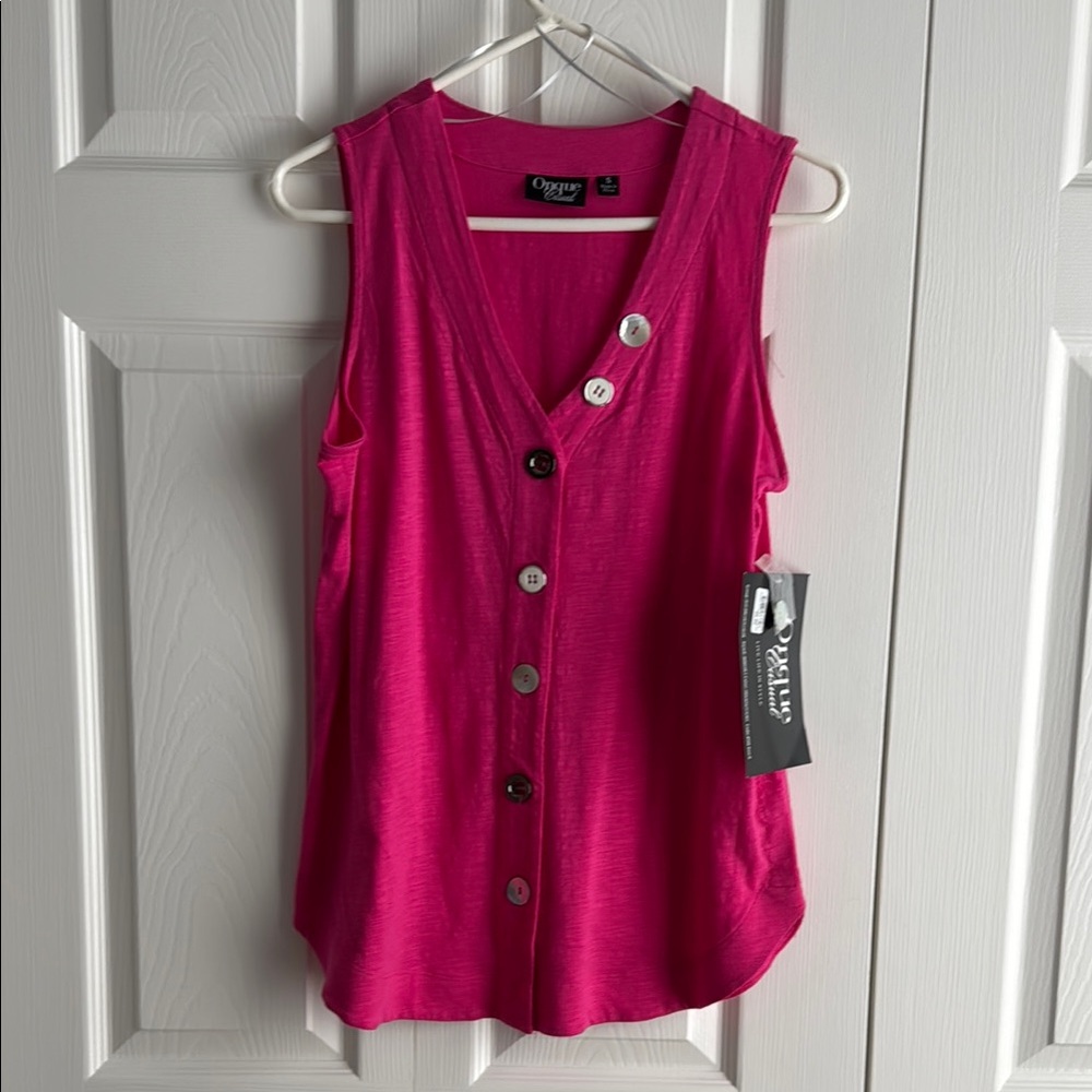 Women's Onque Casual “Shocking Fuschia” color Sleeveless Top.